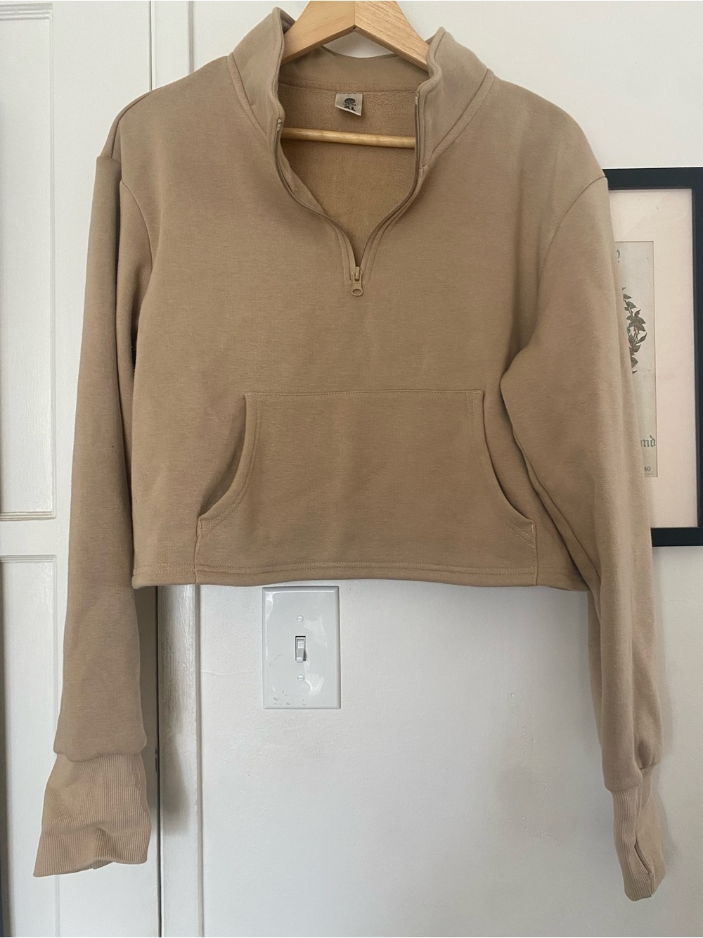 Senita athletics Cropped Quarter-Zip Sweatshirt